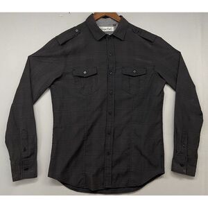 Sovereign Codes Mens Button Shirt MEDIUM -‎ Long Sleeve-Casual Dress -Off Black